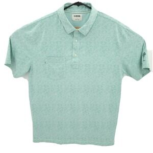 Linksoul Polo Shirt Mens Large Green‎ Geometric Short Sleeve Golf Logo